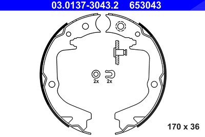 Ate Bremsbackensatz, Feststellbremse [Hersteller-Nr. 03.0137-3043.2] für Subaru von ATE