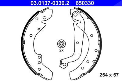 Ate Bremsbackensatz [Hersteller-Nr. 03.0137-0330.2] für Citroën, Fiat, Opel, Peugeot, Renault von ATE