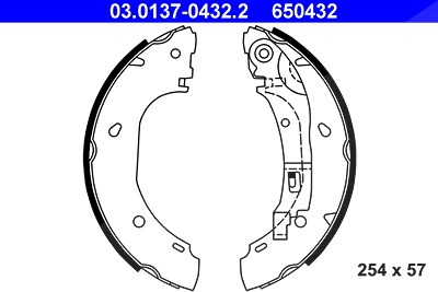 Ate Bremsbackensatz [Hersteller-Nr. 03.0137-0432.2] für Citroën, Fiat, Peugeot, Piaggio von ATE