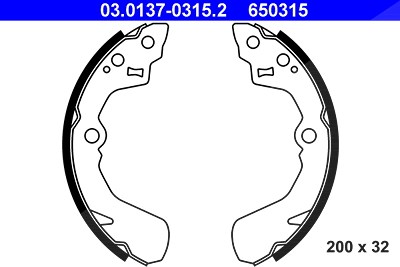 Ate Bremsbackensatz [Hersteller-Nr. 03.0137-0315.2] für Daihatsu, Subaru, Suzuki von ATE