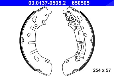 Ate Bremsbackensatz [Hersteller-Nr. 03.0137-0505.2] für Fiat, Opel, Vauxhall von ATE