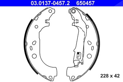 Ate Bremsbackensatz [Hersteller-Nr. 03.0137-0457.2] für Fiat, Lancia, Opel von ATE
