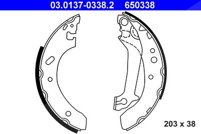 Ate Bremsbackensatz [Hersteller-Nr. 03.0137-0338.2] für Ford von ATE