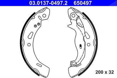 Ate Bremsbackensatz [Hersteller-Nr. 03.0137-0497.2] für Ford von ATE