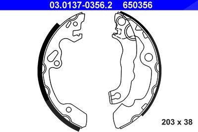 Ate Bremsbackensatz [Hersteller-Nr. 03.0137-0356.2] für Ford von ATE