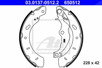 Ate Bremsbackensatz [Hersteller-Nr. 03.0137-0512.2] für Ford von ATE