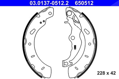 Ate Bremsbackensatz [Hersteller-Nr. 03.0137-0512.2] für Ford von ATE