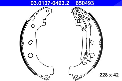 Ate Bremsbackensatz [Hersteller-Nr. 03.0137-0493.2] für Citroën, Fiat, Peugeot von ATE