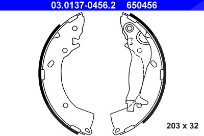 Ate Bremsbackensatz [Hersteller-Nr. 03.0137-0456.2] für Hyundai von ATE