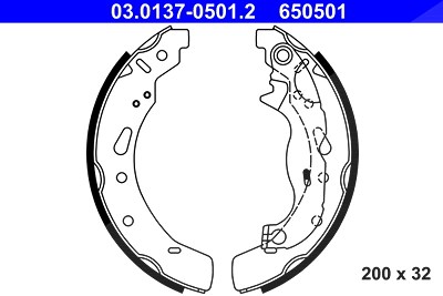 Ate Bremsbackensatz [Hersteller-Nr. 03.0137-0501.2] für Mazda von ATE
