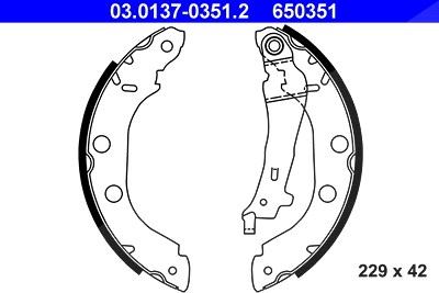 Ate Bremsbackensatz [Hersteller-Nr. 03.0137-0351.2] für Nissan, Renault von ATE