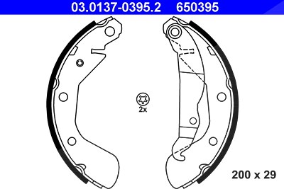 Ate Bremsbackensatz [Hersteller-Nr. 03.0137-0395.2] für Opel von ATE