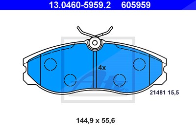 Ate Bremsbelagsatz, Scheibenbremse [Hersteller-Nr. 13.0460-5959.2] für Ford, Nissan von ATE