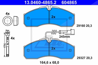 Ate Bremsbelagsatz, Scheibenbremse [Hersteller-Nr. 13.0460-4865.2] für Nissan von ATE