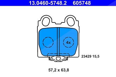 Ate Bremsbelagsatz, Scheibenbremse [Hersteller-Nr. 13.0460-5748.2] für Lexus, Toyota von ATE