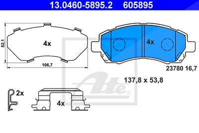 Ate Bremsbelagsatz, Scheibenbremse [Hersteller-Nr. 13.0460-5895.2] für Subaru von ATE