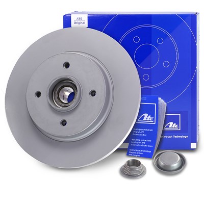 Ate 1x Bremsscheibe Voll +Radlager +ABS-Ring hinten [Hersteller-Nr. 24.0112-0194.2] für Citroën, Ds, Peugeot von ATE
