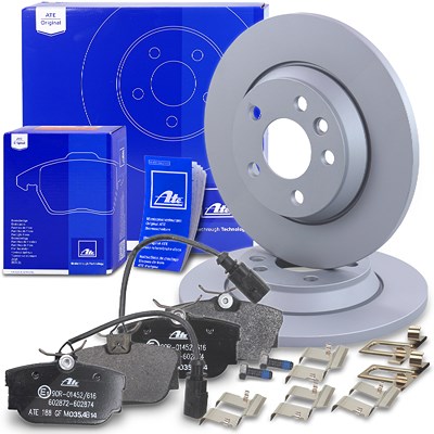 Ate Bremsscheiben+Bremsbeläge+VWK Hinten Voll für Ford, Seat, VW von ATE