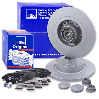 Ate Bremsscheiben mit Radlager und ABS-Ring +Bremsbeläge hinten für Renault Ate Bremsscheiben mit Radlager und ABS-Ring +Bremsbeläge hinten für Renault von ATE