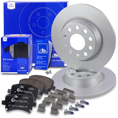 Ate Bremsscheiben+Bremsbeläge Hinterachse Voll für Audi, Seat, Skoda, VW von ATE