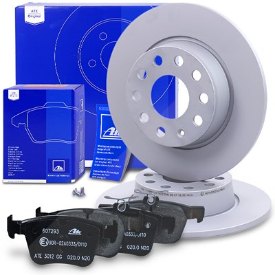 Ate Bremsscheiben voll +Bremsbeläge hinten für Audi, Seat, Skoda, VW von ATE