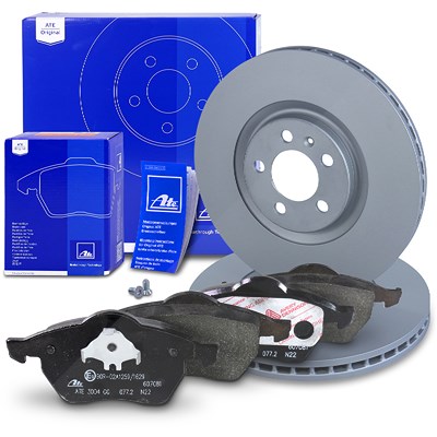 Ate Bremsscheiben+Bremsbeläge Vorderachse Belüftet für Audi, Seat, Skoda, VW von ATE