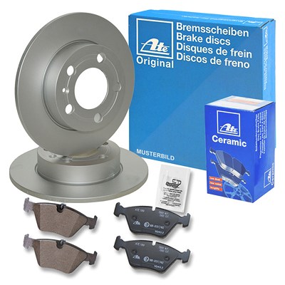 Ate Bremsscheiben+Ceramic Beläge Hinten Voll für Citroën, Ds, Peugeot von ATE