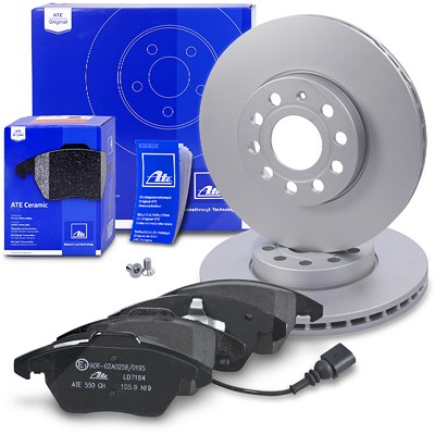 Ate Bremsscheiben+Ceramic mit VWK Vorne Belüftet für Audi, Seat, Skoda, VW von ATE