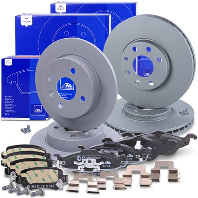 Ate Bremsscheiben + Bremsbeläge Vorne + Hinten für Opel Ate Bremsscheiben + Bremsbeläge Vorne + Hinten für Opel von ATE