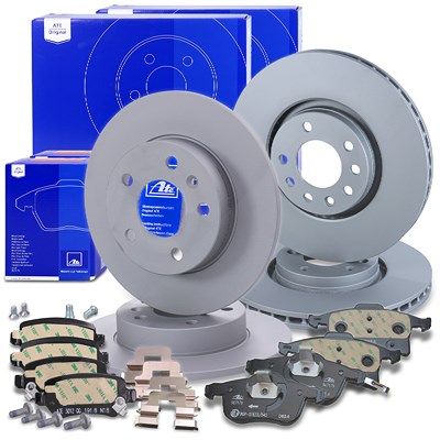 Ate Bremsscheiben + Bremsbeläge Vorne + Hinten für Opel, Vauxhall von ATE