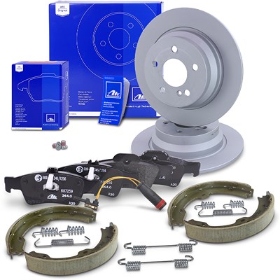 Ate Bremsscheiben +Bremsbeläge +Kontakt +Bremsbackensatz hinten für Mercedes-Benz Ate Bremsscheiben +Bremsbeläge +Kontakt +Bremsbackensatz hinten für Mercedes-Benz von ATE