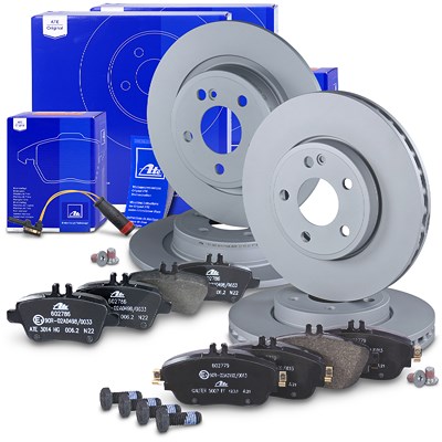 Ate Bremsscheiben +Bremsbeläge +Warnkontakt vorne+hinten für Mercedes-Benz Ate Bremsscheiben +Bremsbeläge +Warnkontakt vorne+hinten für Mercedes-Benz von ATE