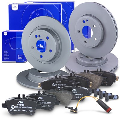 Ate Bremsscheiben +Bremsbeläge +Warnkontakt vorne+hinten für Mercedes-Benz Ate Bremsscheiben +Bremsbeläge +Warnkontakt vorne+hinten für Mercedes-Benz von ATE