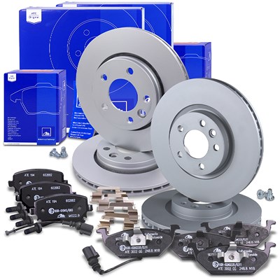 Ate Bremsscheiben +Bremsbeläge mit Warnkontakt vorne+hinten für VW Ate Bremsscheiben +Bremsbeläge mit Warnkontakt vorne+hinten für VW von ATE