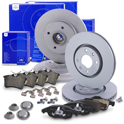Ate Bremsscheiben +Bremsbeläge vorne+hinten für Citroën, Peugeot Ate Bremsscheiben +Bremsbeläge vorne+hinten für Citroën, Peugeot von ATE