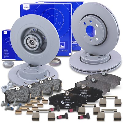 Ate Bremsscheiben +Bremsbeläge vorne+hinten für Renault Ate Bremsscheiben +Bremsbeläge vorne+hinten für Renault von ATE