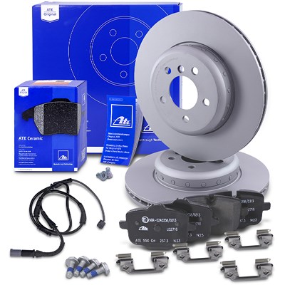 Ate Bremsscheiben +CERAMIC Bremsbeläge +Warnkontakt hinten für BMW von ATE