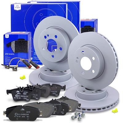Ate Bremsscheiben +CERAMIC Bremsbeläge +Warnkontakte vorne+hinten für Mercedes-Benz Ate Bremsscheiben +CERAMIC Bremsbeläge +Warnkontakte vorne+hinten für Mercedes-Benz von ATE