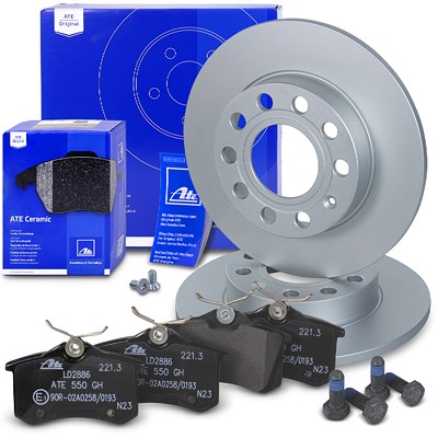 Ate Bremsscheiben +CERAMIC Bremsbeläge hinten für Audi, Seat von ATE