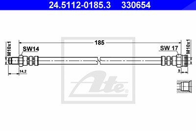 Ate Bremsschlauch [Hersteller-Nr. 24.5112-0185.3] für Fiat von ATE