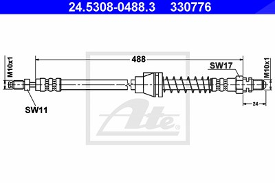 Ate Bremsschlauch [Hersteller-Nr. 24.5308-0488.3] für Ford von ATE