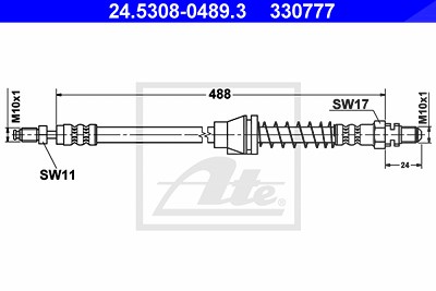 Ate Bremsschlauch [Hersteller-Nr. 24.5308-0489.3] für Ford von ATE