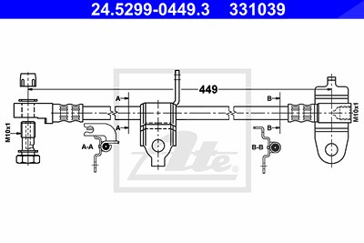 Ate Bremsschlauch [Hersteller-Nr. 24.5299-0449.3] für Ford von ATE
