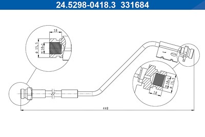 Ate Bremsschlauch [Hersteller-Nr. 24.5298-0418.3] für Hyundai, Kia von ATE