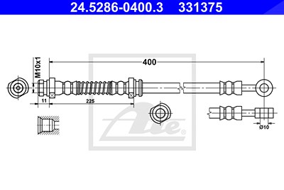 Ate Bremsschlauch [Hersteller-Nr. 24.5286-0400.3] für Hyundai von ATE