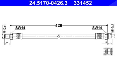 Ate Bremsschlauch [Hersteller-Nr. 24.5170-0426.3] für Mercedes-Benz von ATE