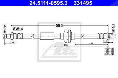 Ate Bremsschlauch [Hersteller-Nr. 24.5111-0595.3] für Opel, Renault von ATE