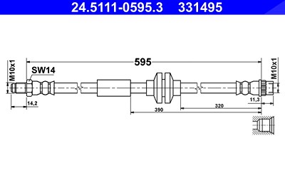 Ate Bremsschlauch [Hersteller-Nr. 24.5111-0595.3] für Opel, Renault, Vauxhall von ATE