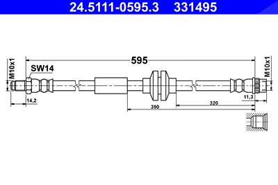 Ate Bremsschlauch [Hersteller-Nr. 24.5111-0595.3] für Opel, Renault von ATE