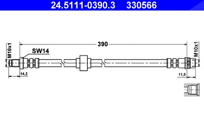 Ate Bremsschlauch [Hersteller-Nr. 24.5111-0390.3] für Renault von ATE